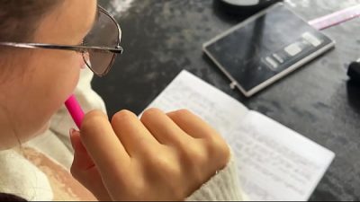 Spanish teacher fucks me on the table during class